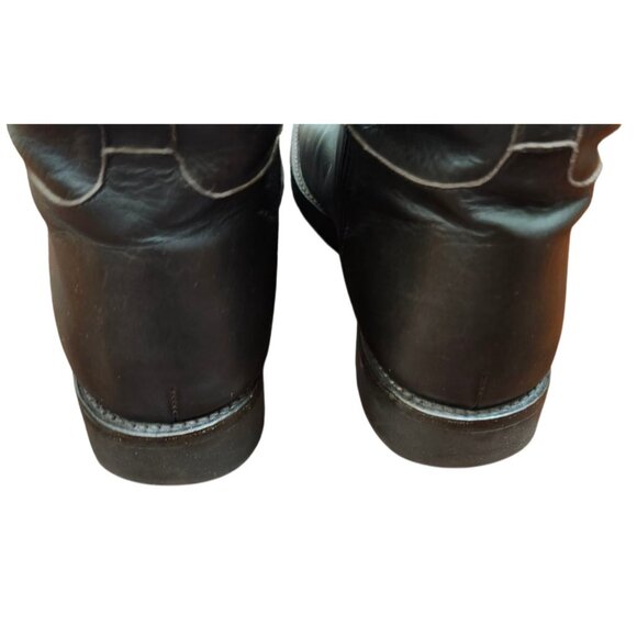 Gravati Mens Brown Leather Shearling Boots Size 9 Fur Lined Warm Winter Mid Calf - Picture 10 of 16